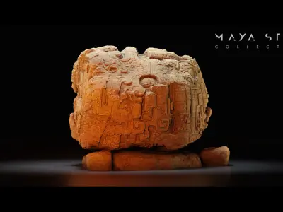Mayan Stone 05 PBR 4K Low-poly 3D model