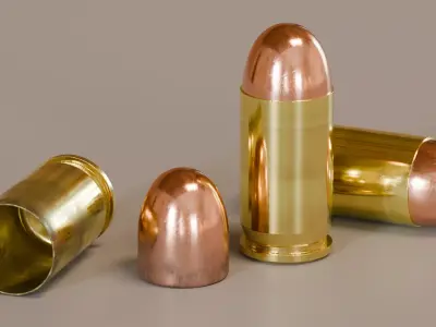 380 ACP 380 Auto Bullet Cartridge 3D model