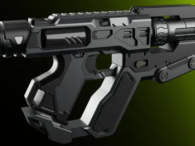 Sci-Fi Guns Set Alpha 3D model