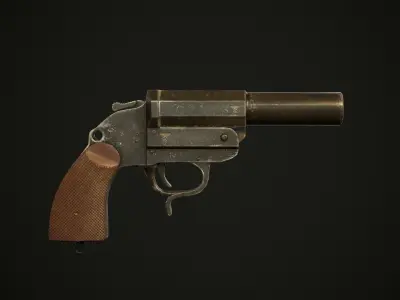 Flare gun Sturmpistole Game Ready Low-poly 3D model
