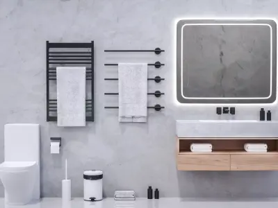 Modern bathroom set Free 3D model