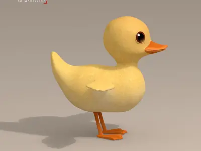 Duck cartoon character 3D model