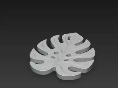 Monstera Leaf Coaster 3D Model Decorative Tableware Design 3D print model