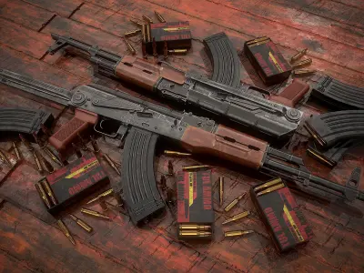 AKMS Rilfe Low-poly 3D model