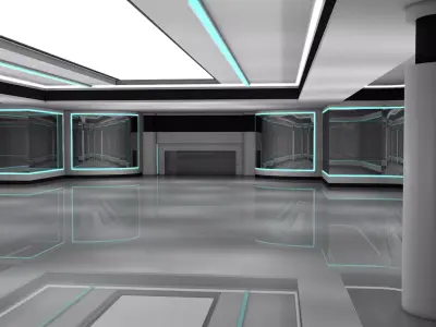 Sci Fi Interior Hangar 3D model