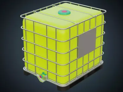 Water Container 1 Basic Low-poly 3D model