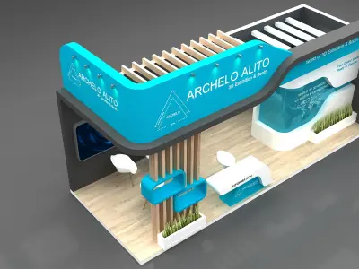stall booth exhibition 3D model