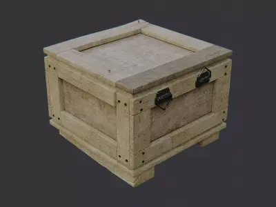 Industrial Wooden Shipping Crate Low-poly 3D model