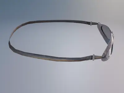Worn Vintage Aviator Goggles Low-poly 3D model