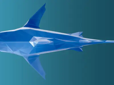 Low Poly Style Shark Free low-poly 3D model