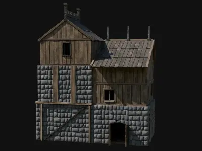 VIKING NORSE FORTRESS FORT WATCHTOWER TOWER MEDIEVAL COLLECTION Low-poly 3D model