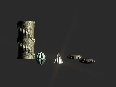 Gears collection metal gear Low-poly 3D model