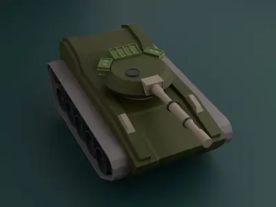 Low Poly Military Tank Free low-poly 3D model