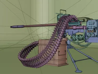 Heavy Machine Gun  Autocannon  3D model