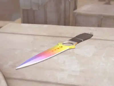 CSGO Skeleton knife FADE Game and Render ready Free 3D model