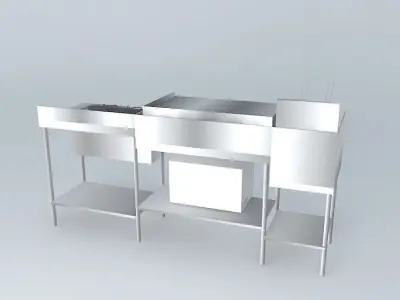 Ki240 stainless steel kitchen Free 3D model