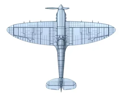 Supermarine Spitfire 1 by 24 Scale 3D Printable Model 3D print model
