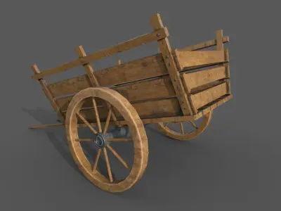 carriage vintage low poly Low-poly 3D model