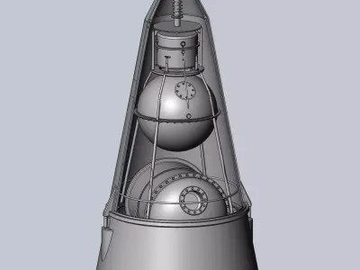 Sputnik 2 Laika Capsule Cutaway And Assembly Printable Model 3D print model