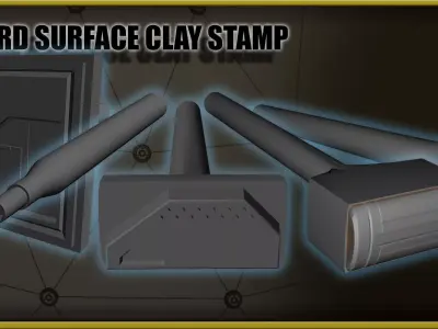 Hard Surface Clay Tools Stamp Sci Fi Panels  3D print model