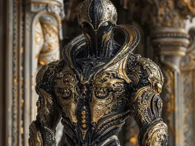 Futuristic Alien Inspired Armor Statue 3D model