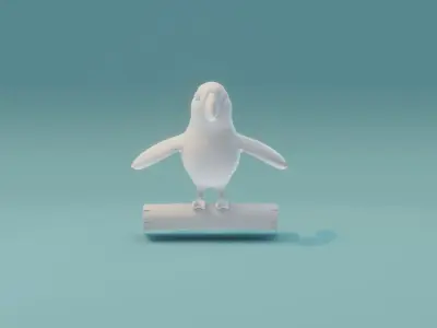 Cartoon Ara Parrot Animated and Rigged Base Mesh 3D Model Low-poly 3D model