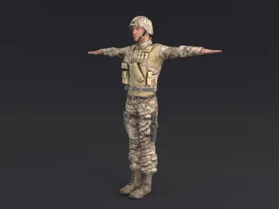 Soldier Rigged Low-poly 3D model