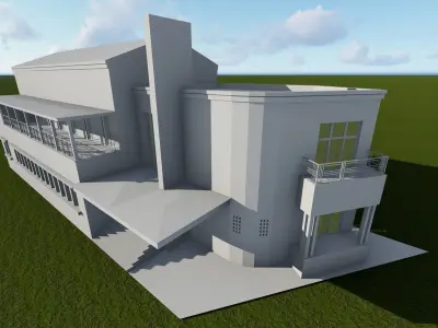Havana Architecture and Engineer Union Center UNAICC Building Low-poly 3D model
