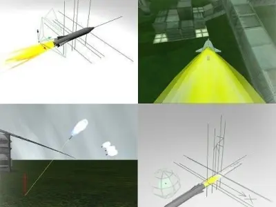 Controllable Rockets - Blender Game Engine Free low-poly 3D model