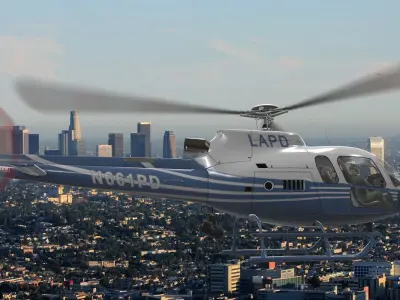 AS-350 LAPD 2 Animated Low-poly 3D model