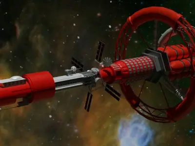 Spacecraft spaceship in space Low-poly 3D model buy