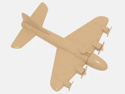 Wooden Bomber Low-poly 3D model