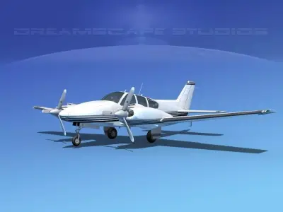 Beechcraft B55 Baron V17 3D model