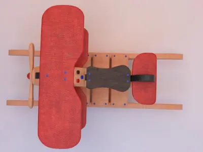 Wooden Rocking Airplane 3D model
