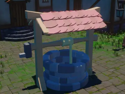 Medieval LowPoly Well Low-poly 3D model