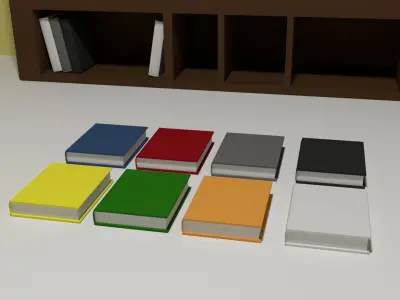 Bookshelf and books Free low-poly 3D model
