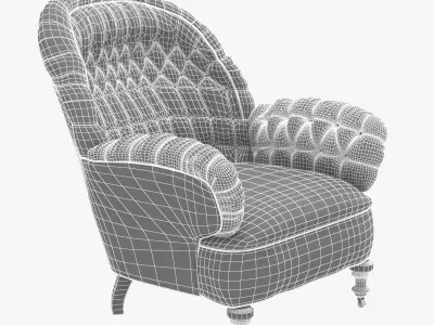 English Victorian turkish style easy chair 3D model