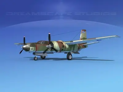 Douglas B-26C Invader IADF 3D model