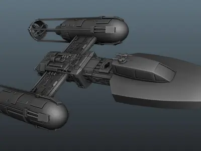 BTL Y-wing Low-poly 3D model