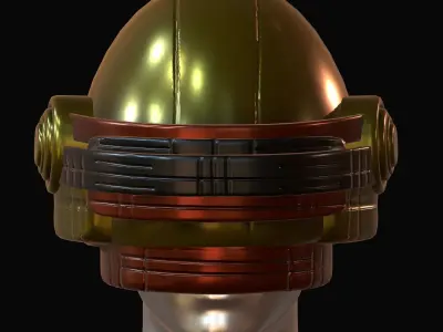 Gas mask helmet 3d model scifi Low-poly  Low-poly 3D model 543