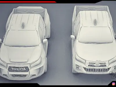 Toyota Hilux pickup body Kit Low-poly 3D model