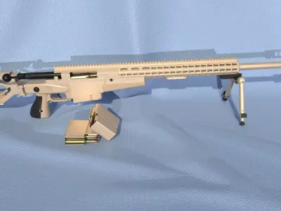 RIfle AXMC International Low-poly 3D model