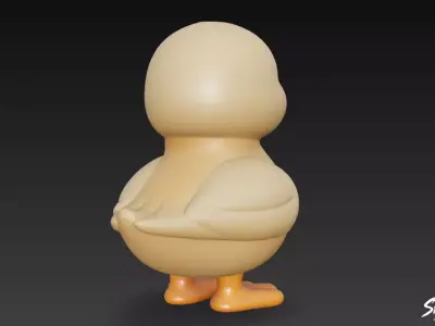 Cartoon Plush Duck Low-poly 3D model