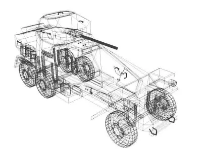 Armoured Car - Schwerer Panzerspahwagen 3D model