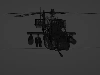 3D fighter helicopter Low-poly 3D model