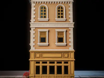 LOWPOLY CITY BUILDING STYLIZE 3 Low-poly 3D model