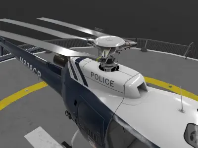  AS-350 Baltimore County Police Animated Low-poly 3D model