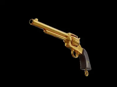 Golden Pistol 3D Asset 3D model