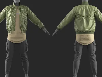 Mens Outfit 8 - Marvelous Designer with Video Process 3D model