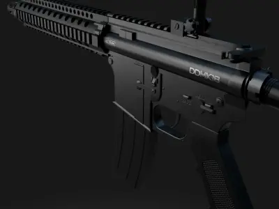 DDMK-18 realistic model rifle Low-poly 3D model